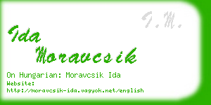 ida moravcsik business card